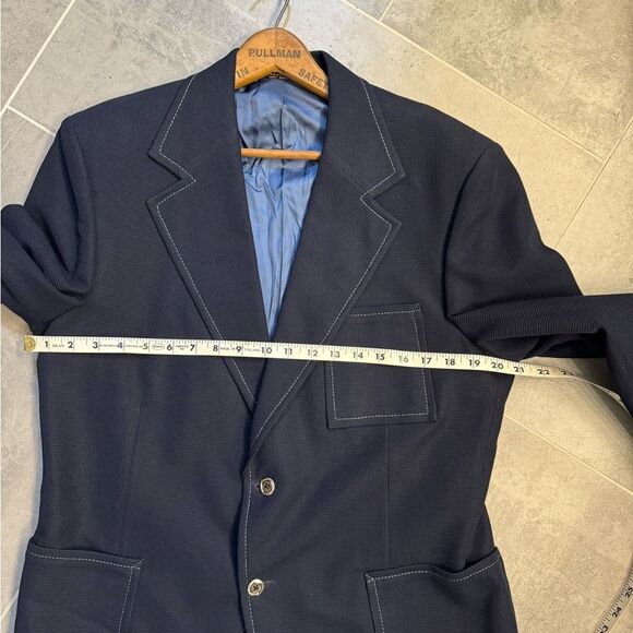 Vintage 1950s Marx-Haas Navy Vintage Men's Blazer Sport Coat Jacket - Size 40 - Picture 13 of 13